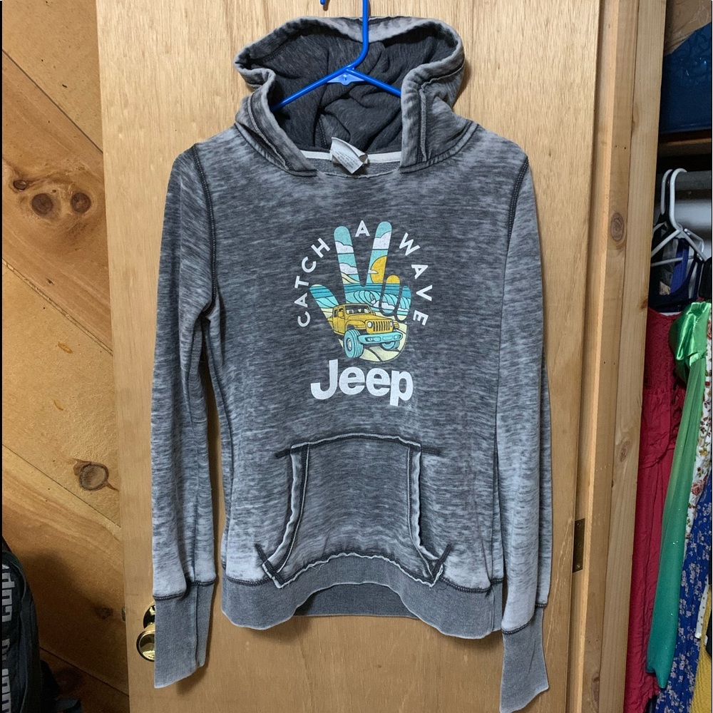Jeep Hoodie Sweatshirt Grey and Yellow